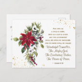 イザヤ9:6  わたしたちに子供が産まれた クリスマス 聖書 ポストカード (正面/裏面)