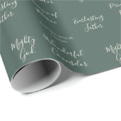 イザヤ9:6 | カスタム聖句パインセージ聖降誕祭 ラッピングペーパー (ロールコーナー)