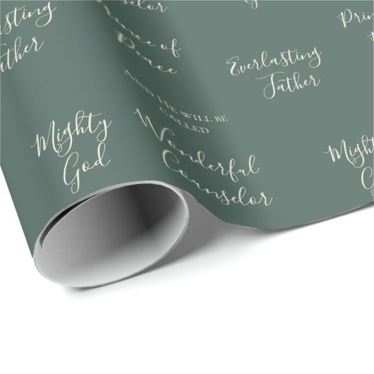 イザヤ9:6 | カスタム聖句パインセージ聖降誕祭 ラッピングペーパー (ロールコーナー)