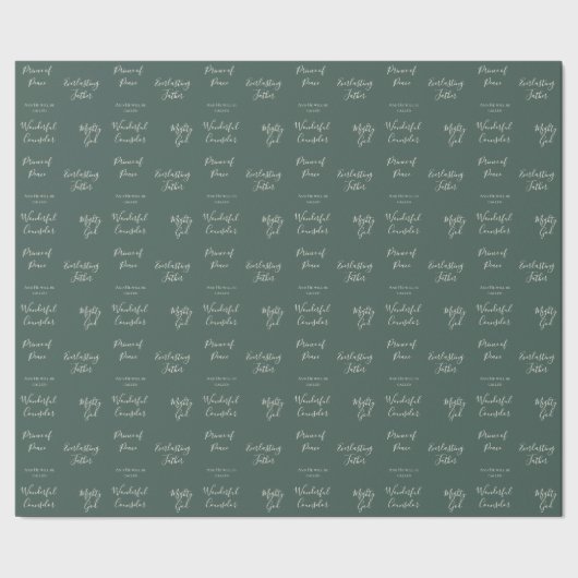 イザヤ9:6 | カスタム聖句パインセージ聖降誕祭 ラッピングペーパー (シーム)