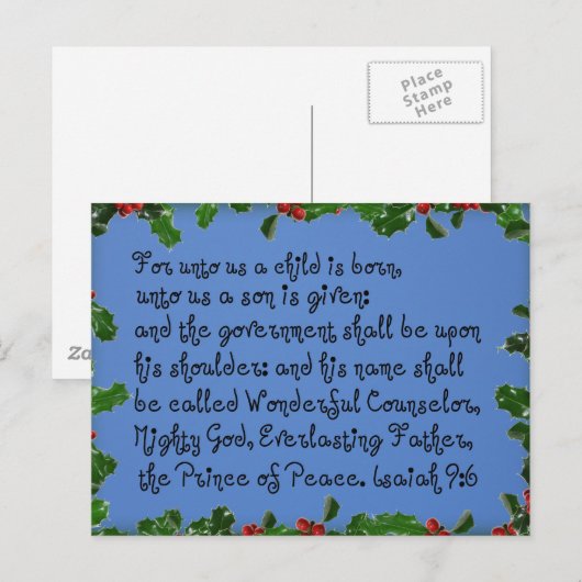 イザヤ9:6 ポストカード (正面/裏面)