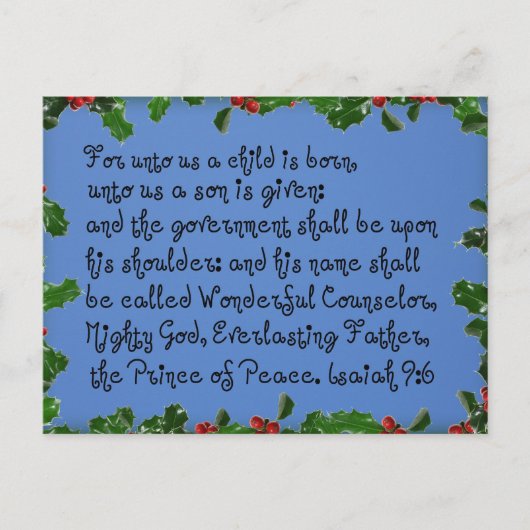 イザヤ9:6 ポストカード (正面)