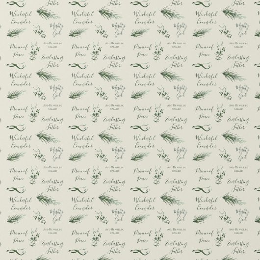 イザヤ9:6 | 手描き松のセージ信仰クリスマス ラッピングペーパー