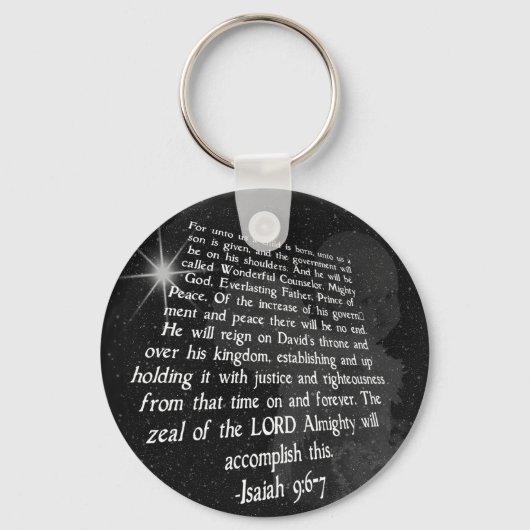 イザヤ9:6-7わたしたちに子どもが生まれいる – イエス キーホルダー (正面)