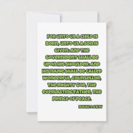 イザヤ9:6 KJV聖書の聖なる書物、 経典挨拶 カード