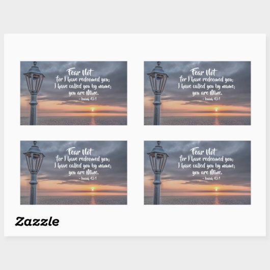 イザヤ 43:1 わたしはあなたの名を呼んだ、あなたはわたしのものだ 長方形シール (シート)