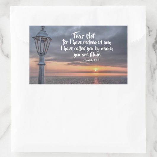 イザヤ 43:1 わたしはあなたの名を呼んだ、あなたはわたしのものだ 長方形シール (バッグ)