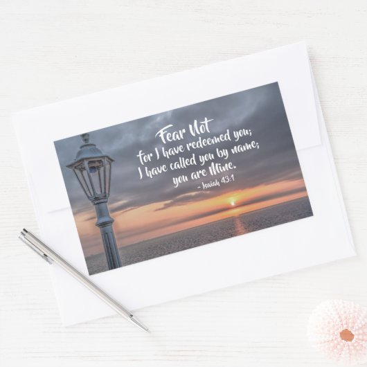 イザヤ 43:1 わたしはあなたの名を呼んだ、あなたはわたしのものだ 長方形シール (封筒)