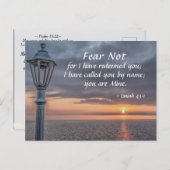 イザヤ 43:1 恐れるな。あなたを贖ったのは私だ。聖書 ポストカード (正面/裏面)