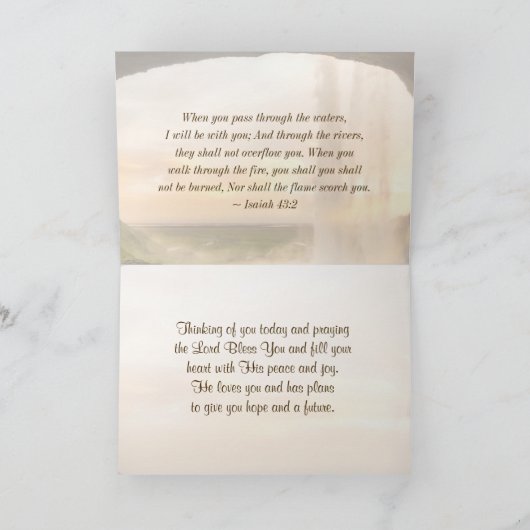 イザヤ 43:2 水の中を歩む時 聖書 カード (内部)
