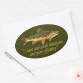 イザークウォルトン魚釣り引用文 楕円形シール (封筒)