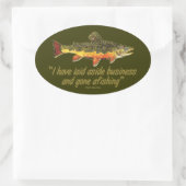 イザークウォルトン魚釣り引用文 楕円形シール (バッグ)