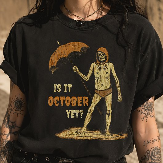イザ十月か?冗談ハロウィーン骸骨 Tシャツ