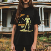 イザ十月か?冗談ハロウィーン骸骨 Tシャツ