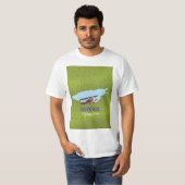 イシククル湖の旅行ポスターアート キルギスタン Tシャツ (正面フル)