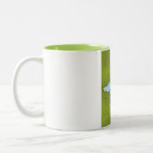 イシク・クル・キルギス湖旅行ポスターアート。 ツートーンマグカップ (左)