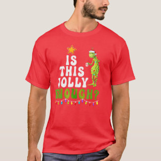 イシスのクリスマスツリーイルミネーション 緑 メリークリスマス Tシャツ