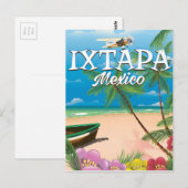イシュタパ メキシコ ビーチポスター ポストカード (正面/裏面)