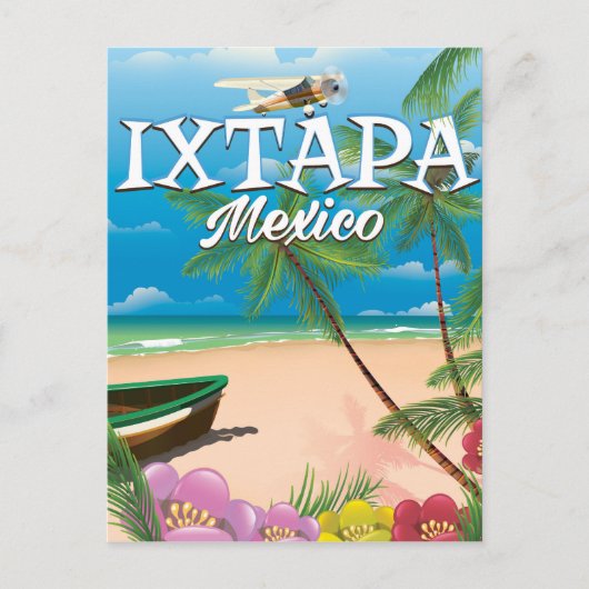 イシュタパ メキシコ ビーチポスター ポストカード (正面)