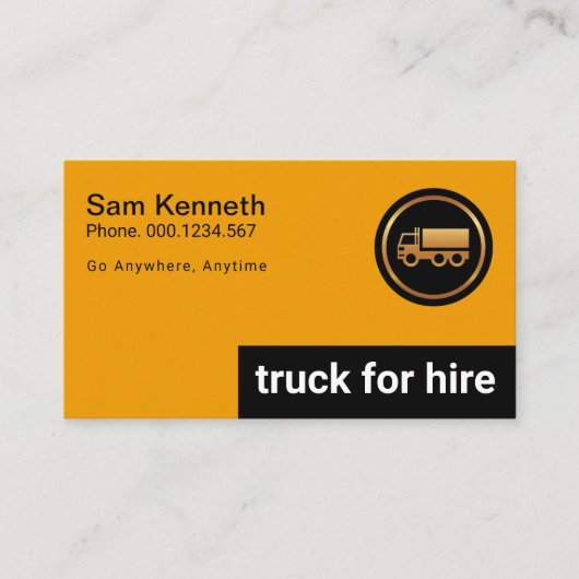 イシンプルエロー金ゴールドトラックブラックボックストラック 名刺 (正面)