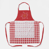 イジかわいらしン赤と白ガム・エーデルワイス エプロン (正面)