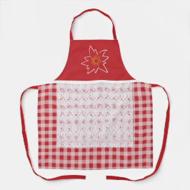 イジかわいらしン赤と白ガム・エーデルワイス エプロン