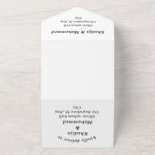 イスエレガントモダンラム金ゴールドと白結婚人 オールインワン招待状 (外側)