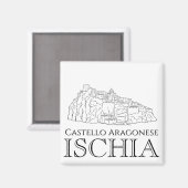 イスキア島のカステッロ・アラゴネーゼ旅行 マグネット (正面/裏面)