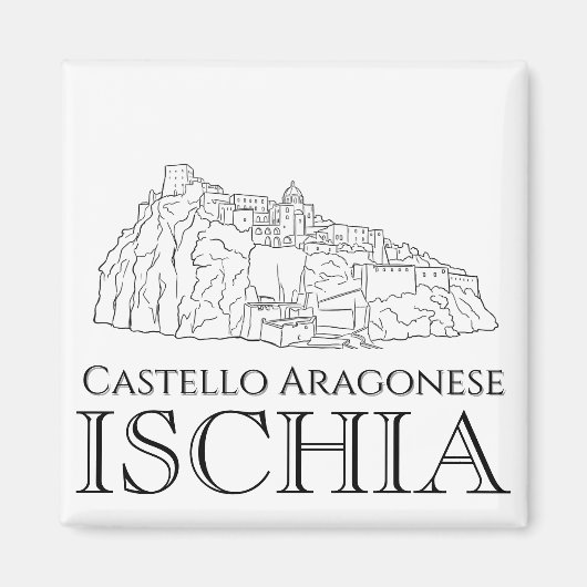 イスキア島のカステッロ・アラゴネーゼ旅行 マグネット (正面)