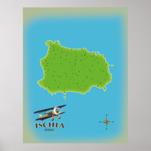 イスキア島 イタリア トラベルポスター ポスター (正面)