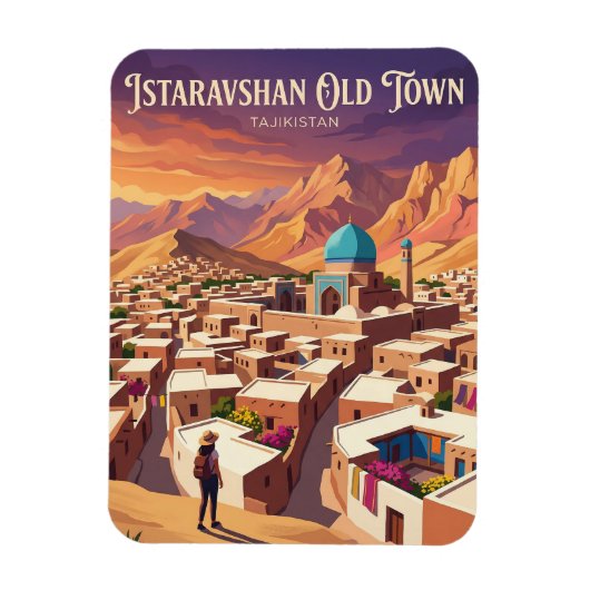 イスタラフシャン旧市街 タジキスタン マグネット (縦)