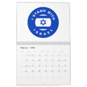 イスタンドイスラエルホワイトブルー国旗のカスタム文字 カレンダー (2月 2026)