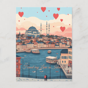イスタンブールで私の愛を見つけたTurkiye Valentine's Day ポストカード