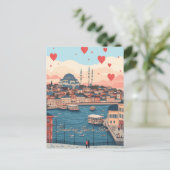 イスタンブールで私の愛を見つけたTurkiye Valentine's Day ポストカード (スタンド正面)