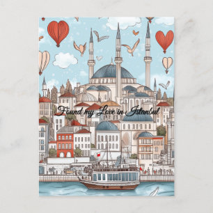イスタンブールで私の愛を見つけたTurkiye Valentine's Day ポストカード