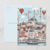 イスタンブールで私の愛を見つけたTurkiye Valentine's Day ポストカード (正面/裏面)