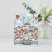 イスタンブールで私の愛を見つけたTurkiye Valentine's Day ポストカード (スタンド正面)