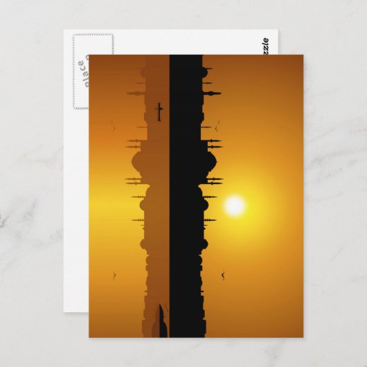 イスタンブールと夕日 ポストカード (正面/裏面)