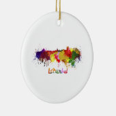 イスタンブールのスカイラインの水色 セラミックオーナメント (右)