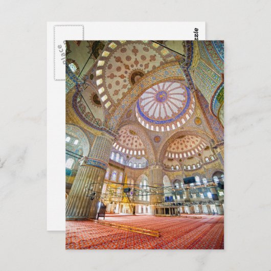 イスタンブールのブルーモスクインテリア ポストカード (正面/裏面)
