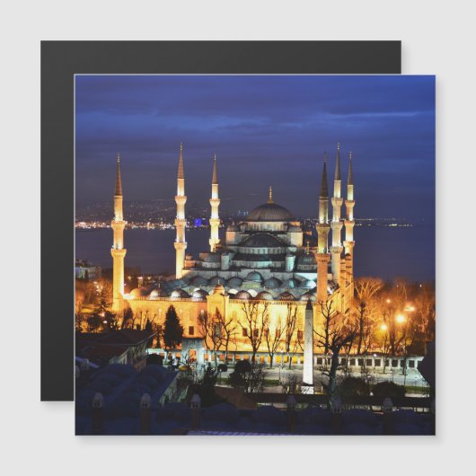 イスタンブールのブルーモスク夜景トルコ (正面/裏面)