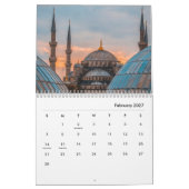 イスタンブールのブルーモスク夜景トルコ カレンダー (2月 2027)