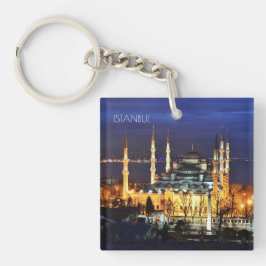 イスタンブールのブルーモスク夜景トルコ キーホルダー