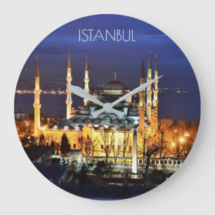 イスタンブールのブルーモスク夜景トルコ ラージ壁時計