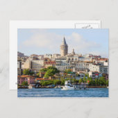 イスタンブールのベヨグル地区とガラタタワー ポストカード (正面/裏面)