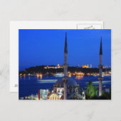 イスタンブールの人気スポットの夜景 ポストカード (正面/裏面)