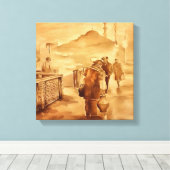 イスタンブールの歴史絵画的なArでヨーグルト配信 キャンバスプリント (インサイチュ (ウッドフロア))