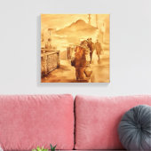 イスタンブールの歴史絵画的なArでヨーグルト配信 キャンバスプリント (インサイチュ (リビング))