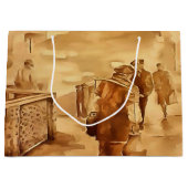 イスタンブールの歴史絵画的なArでヨーグルト配信 ラージペーパーバッグ (正面)