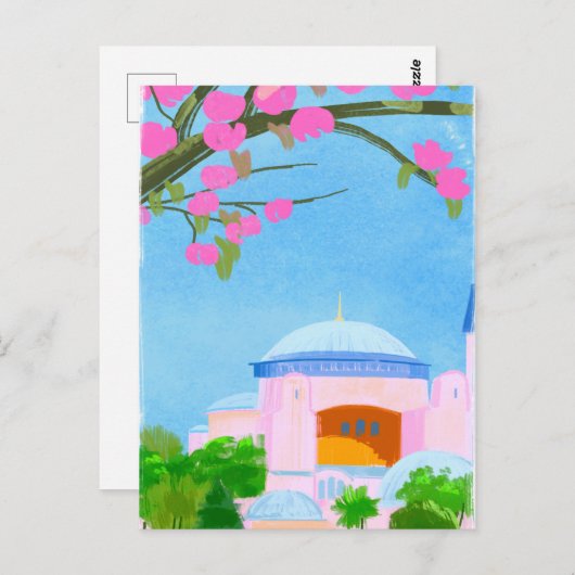 イスタンブールの水彩春 ポストカード (正面/裏面)